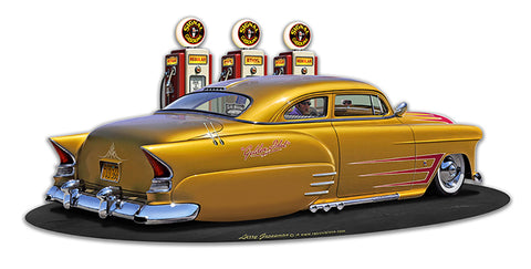 1954 Chev Led Sled Fill-up Vintage Sign Metal Sign