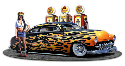 1949 Merc Kustom Fill-up Vintage Sign Metal Sign