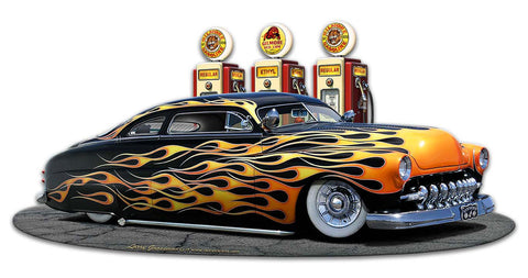 1949 Merc Kustom Fill-up NG Vintage Sign Metal Sign