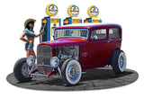 1932 Rod Sedan Fill-up WG Vintage Sign Metal Sign