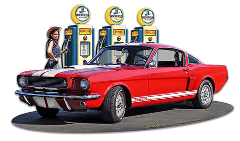 1966 Mustang GT 350 Fill-up WG Vintage Sign Metal Sign