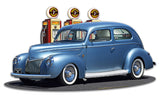 1939 Rod Sedan Fill-up Vintage Sign Metal Sign