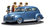 1939 Rod Sedan Fill-up WG Vintage Sign Metal Sign