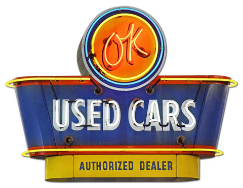 1950's-OK-Used-Cars-Vintage-Sign-Metal-Sign