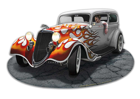 1934 Rod Sedan Vintage Sign Metal Sign