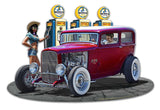 1932 Rod Sedan Fill-up WD Vintage Sign Metal Sign