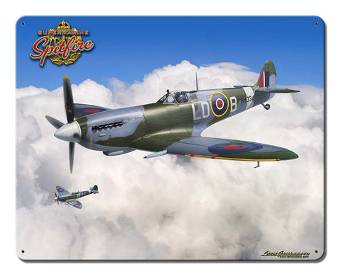 Spitfire-RAF-Fighter-Plane-Vintage-Sign-Metal-Sign