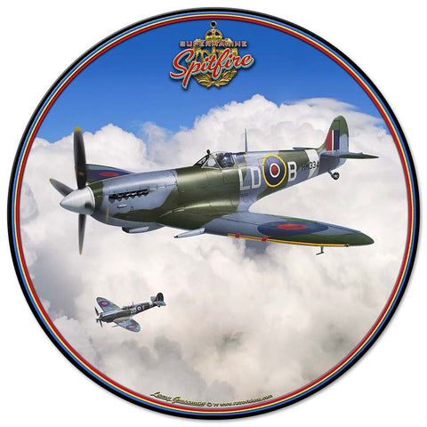 Spitfire RAF Fighter Plane Vintage Sign Metal Sign