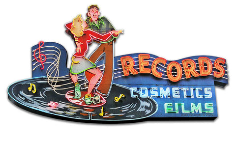 1956 Records Store Vintage Sign Metal Sign