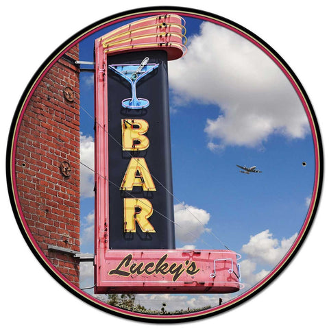 Lucky's Bar Vintage Sign Metal Sign