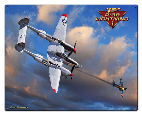 P-38 Lightning Vintage Sign Metal Sign