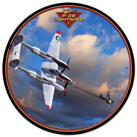 P-38 Lightning Vintage Sign Metal Sign