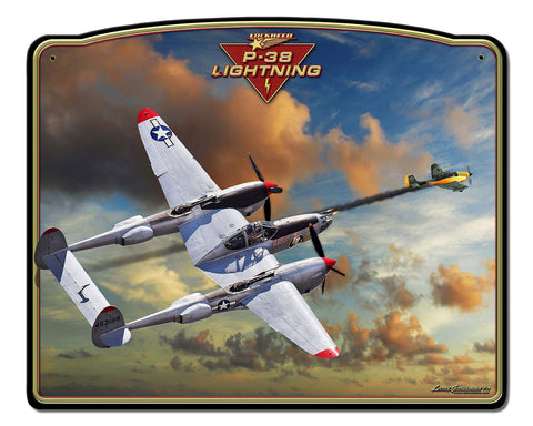 P-38 J Lightning Frame Vintage Sign Metal Sign