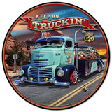 1947 Truckin' Rt 66 Metal Sign