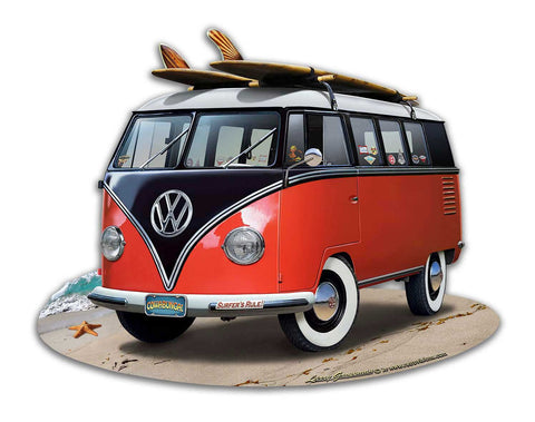 VW-BUS-CUT-OUT-RED-Metal-Sign