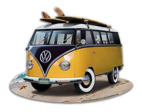 VW-BUS-CUT-OUT-YELLOW-Metal-Sign
