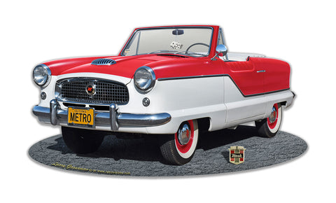 Nash Metro Red Cut-out Metal Sign
