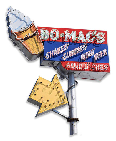 Bo Mac's Cut-out Metal Sign