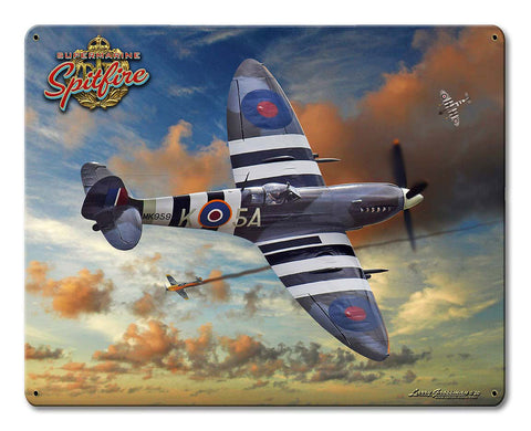 Spitfire Dog Fight Metal Sign