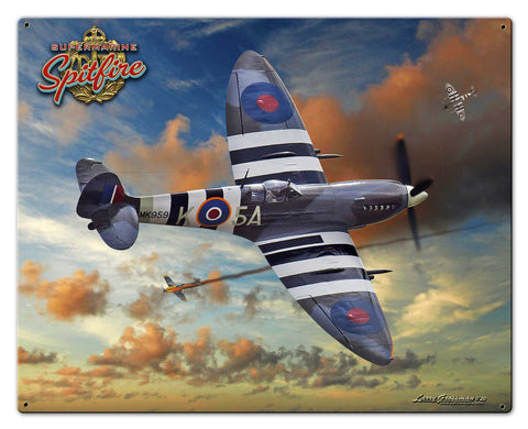 Spitfire Dog Fight Metal Sign