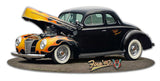1940 Coupe Cut-out Metal Sign
