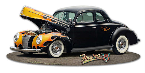 1940 Coupe Cut-out Metal Sign