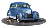 1939 Ford Cut out Metal Sign