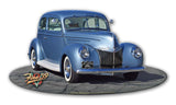 1939 Ford Cut out Metal Sign