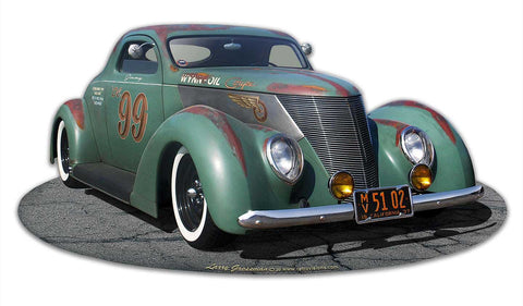 1937 Speed Coupe Cut-out Metal Sign