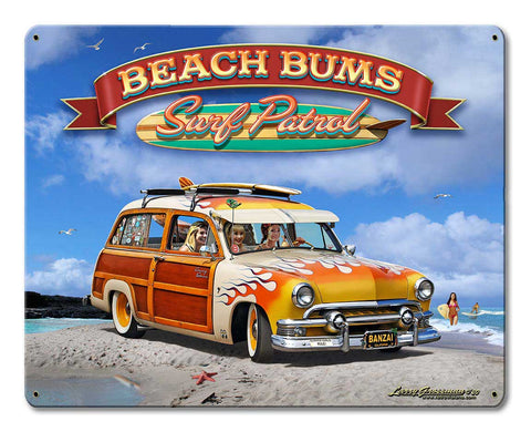 1951 Surf Woody Metal Sign