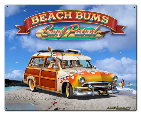 1951 Surf Woody Metal Sign