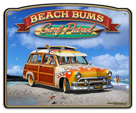 1951 Surf Woody Frame Metal Sign