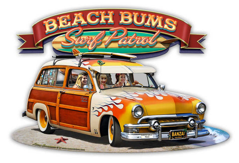 1951 Surf Woody Banner Metal Sign