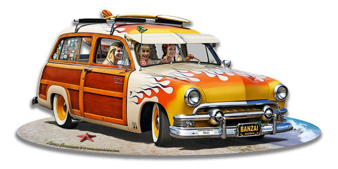 1951 Surf Woody Metal Sign