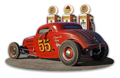 1933 Ol' Skool Coupe w Pump Metal Sign