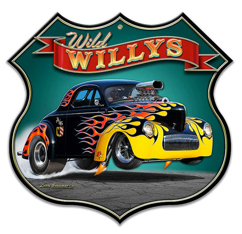 1940 Willy's Shield Metal Sign