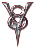 1930 V 8 Red Cutout Metal Sign