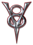 1930 V-8 Red Cutout Metal Sign