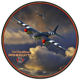 Mosquito WWII Airplane 14in Round Metal Sign