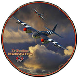 Mosquito WWII Airplane 28in Round Metal Sign