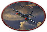 Mosquito WWII Airplane Oval Metal Sign