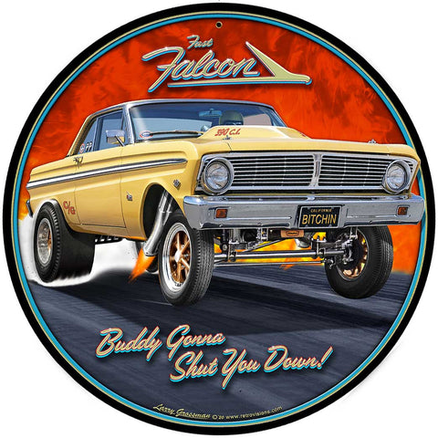 1965 Falcon Gasser Metal Sign