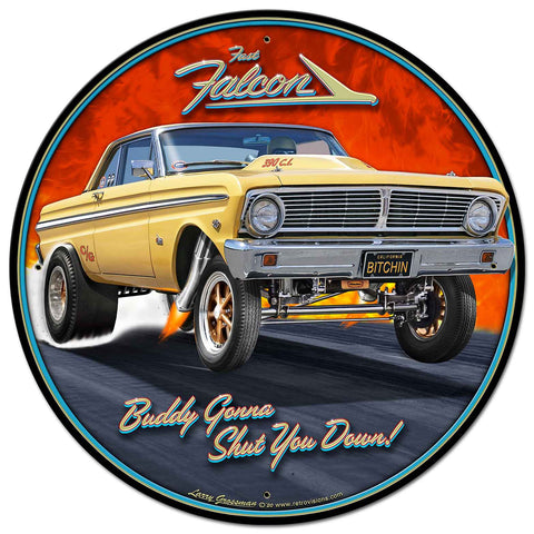 1965 Falcon Gasser Metal Sign