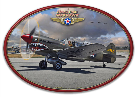 P 40 Warhawk Metal Sign