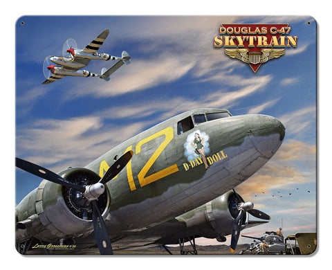 C-47 Skytrain Metal Sign