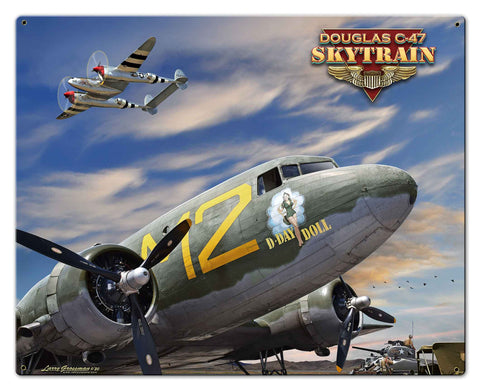 C-47 Skytrain Metal Sign