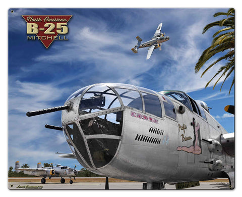 B 25 Mitchell Metal Sign