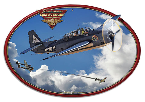 Avenger Oval Metal Sign