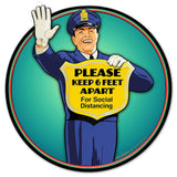 Social Distancing Metal Sign