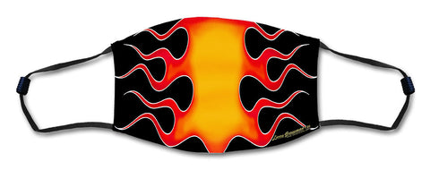 Flames Face Mask Metal Sign